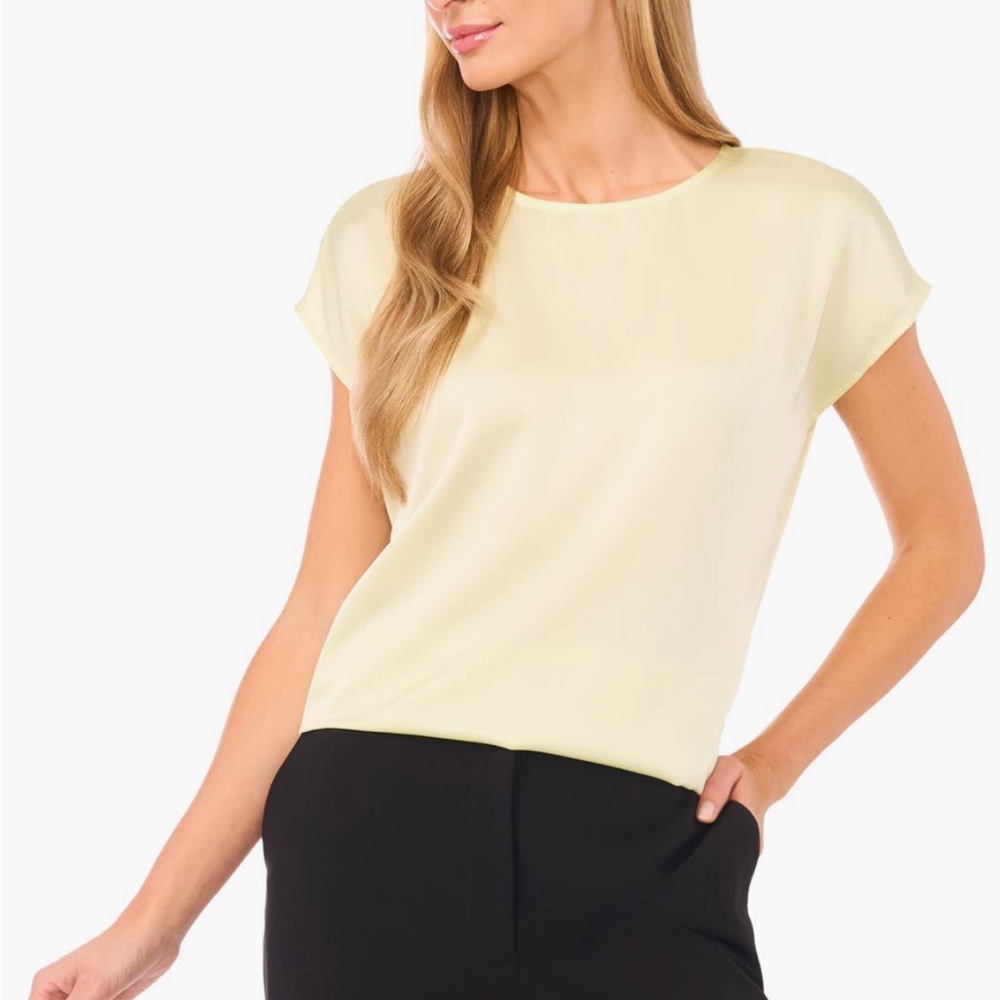 Halogen Charmuese Top White Jade Lime NWT 
Medium